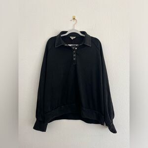 Bibi Black Long-Sleeve Polo sweatshirt, size L